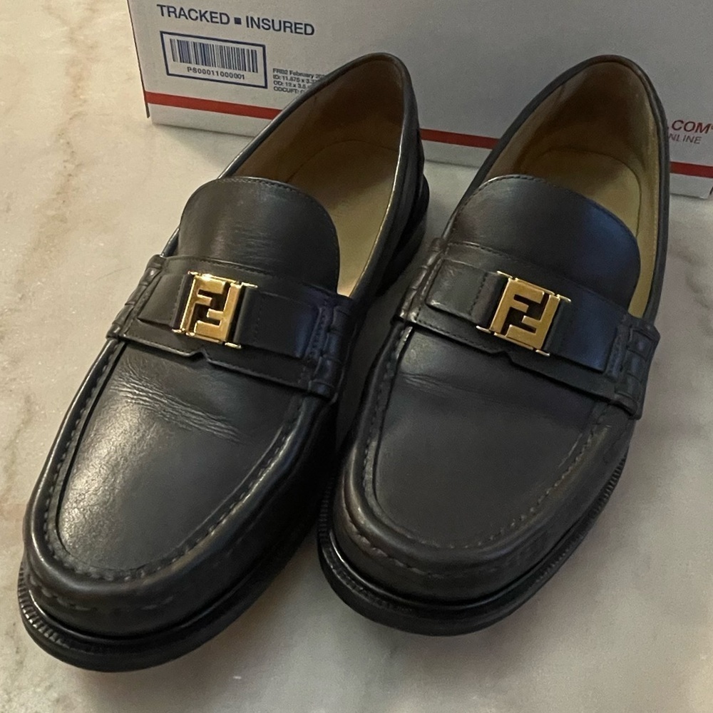 Fendi FF Squared Slip-On men’s Loafers size 10